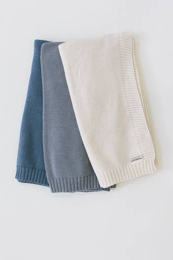 BA - Organic Knit Baby Blanket - Blue