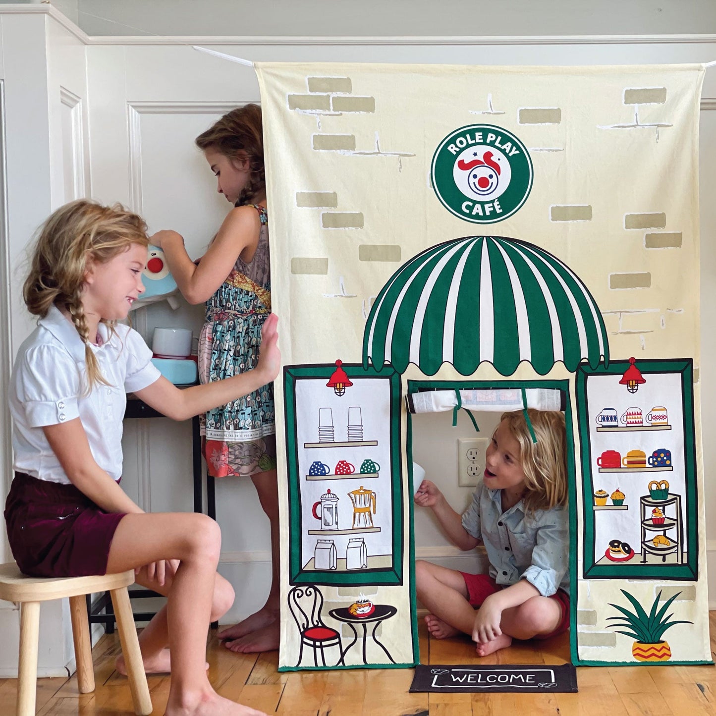 Café Doorway Storefront with Coffee making machine