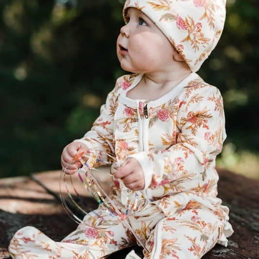 Ruffle Zipper Footed Romper