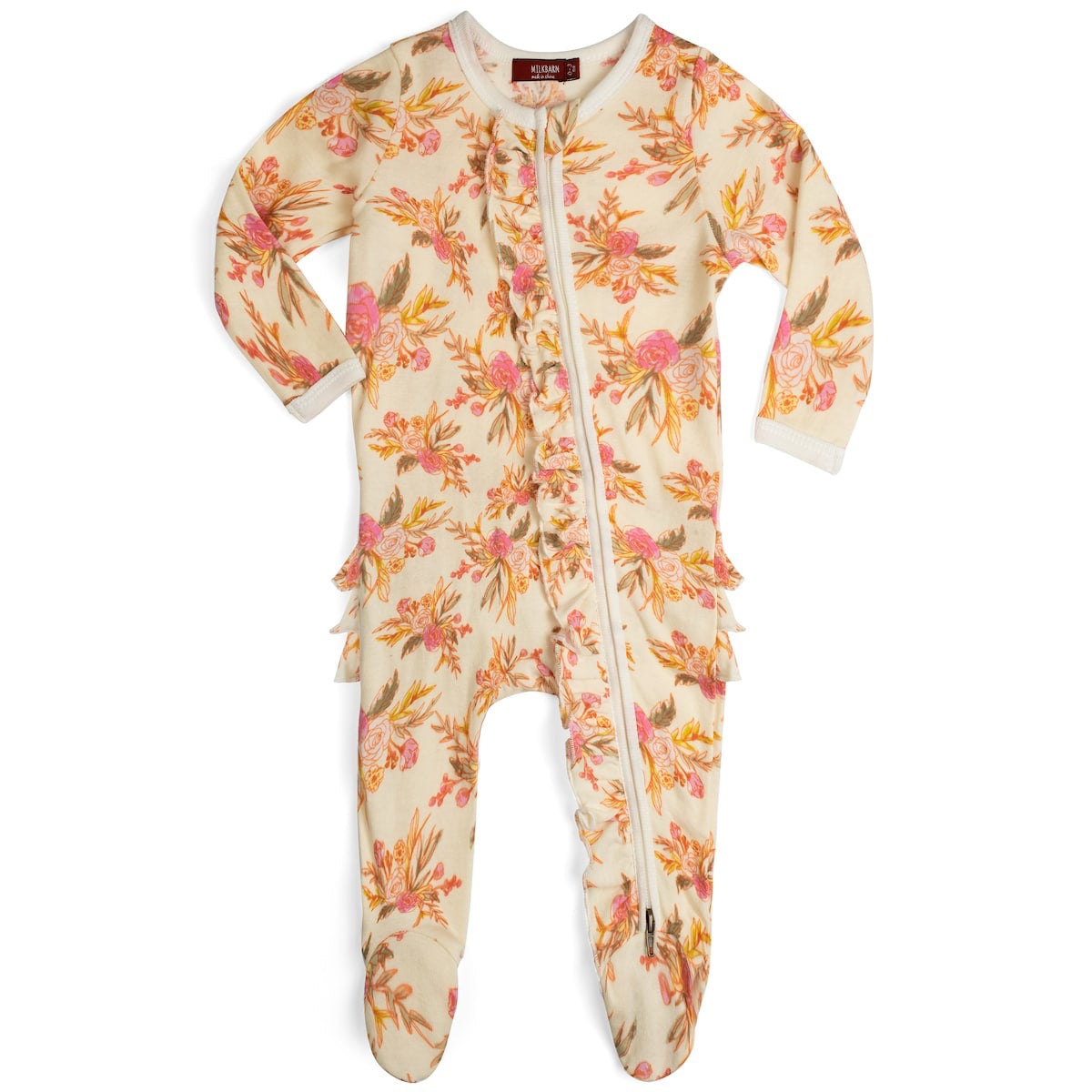 Ruffle Zipper Footed Romper