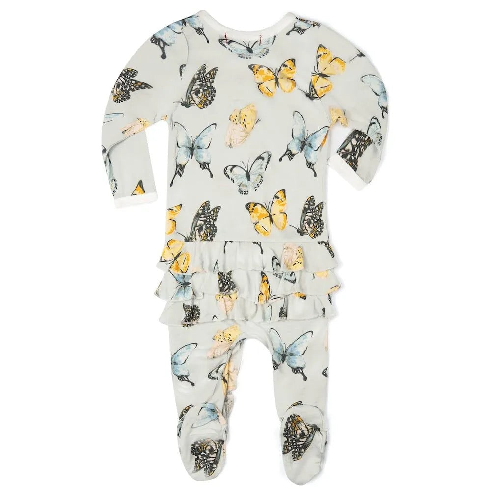 Ruffle Zipper Footed Romper