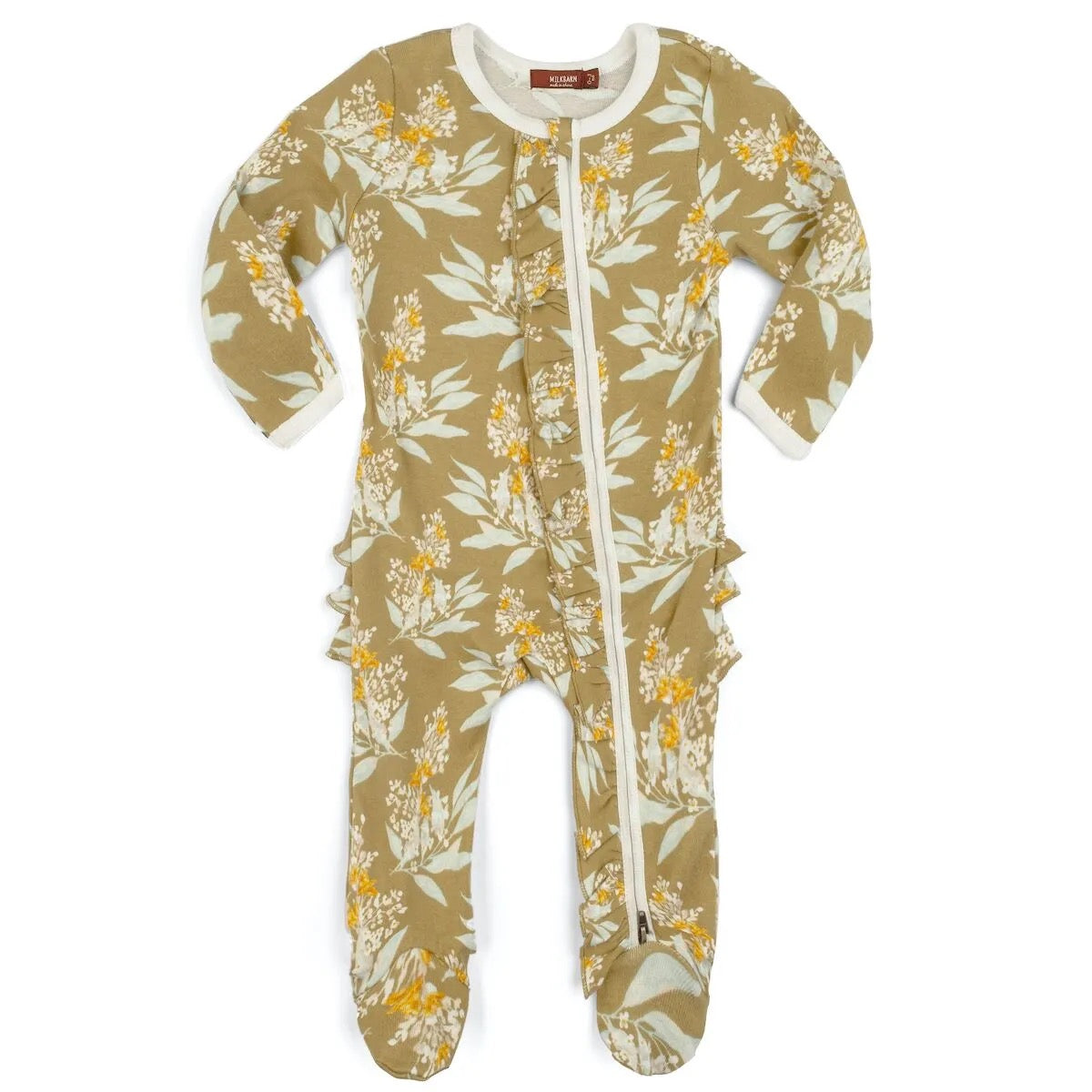 Ruffle Zipper Footed Romper