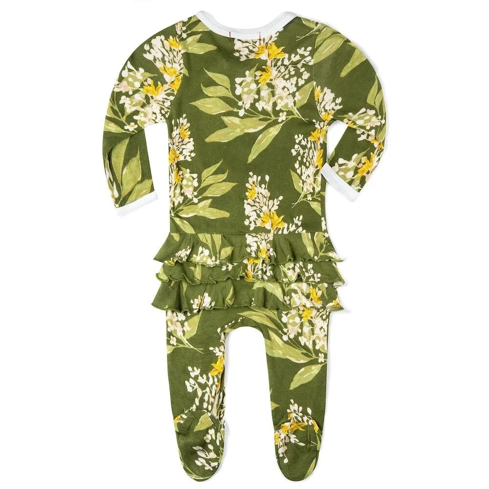 Ruffle Zipper Footed Romper