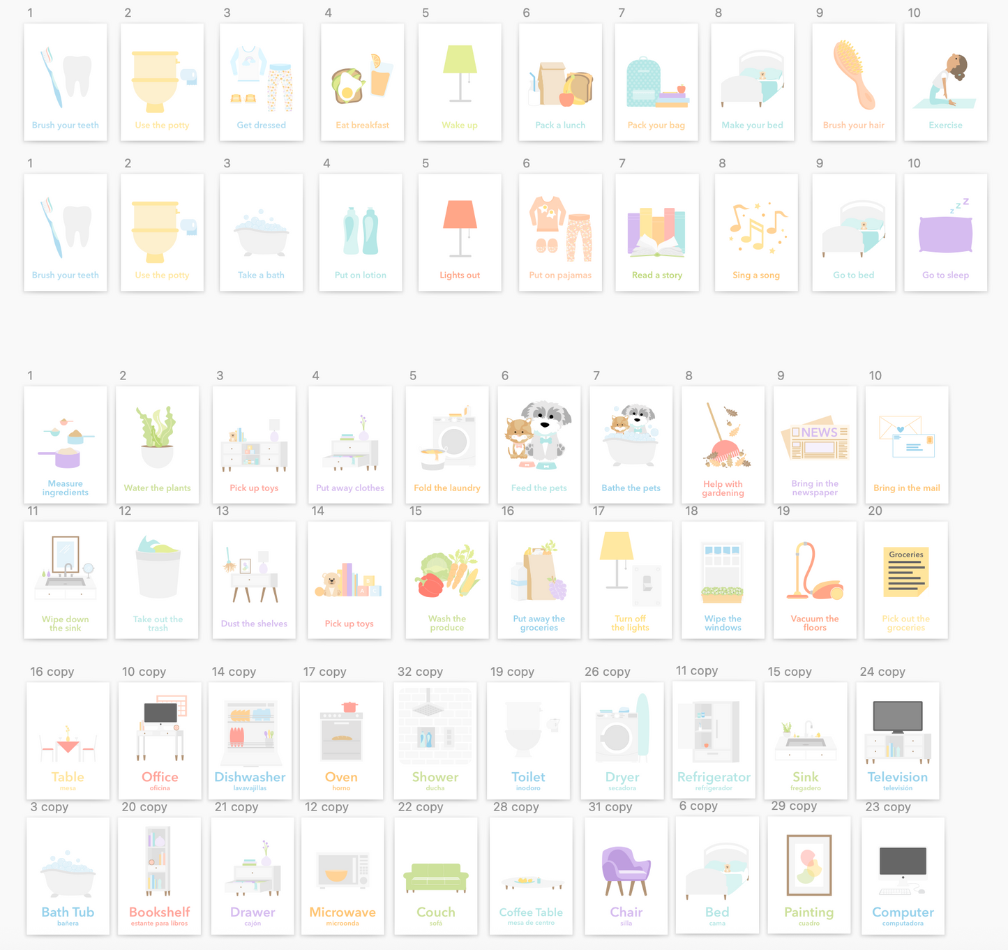 Routines Flashcards Bundle