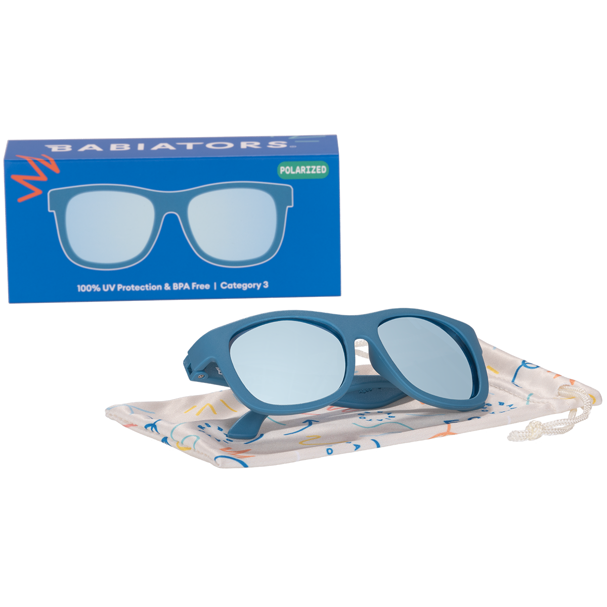 BA - Midnight Blue Polarized Kid Sunglasses with Mirrored Lens