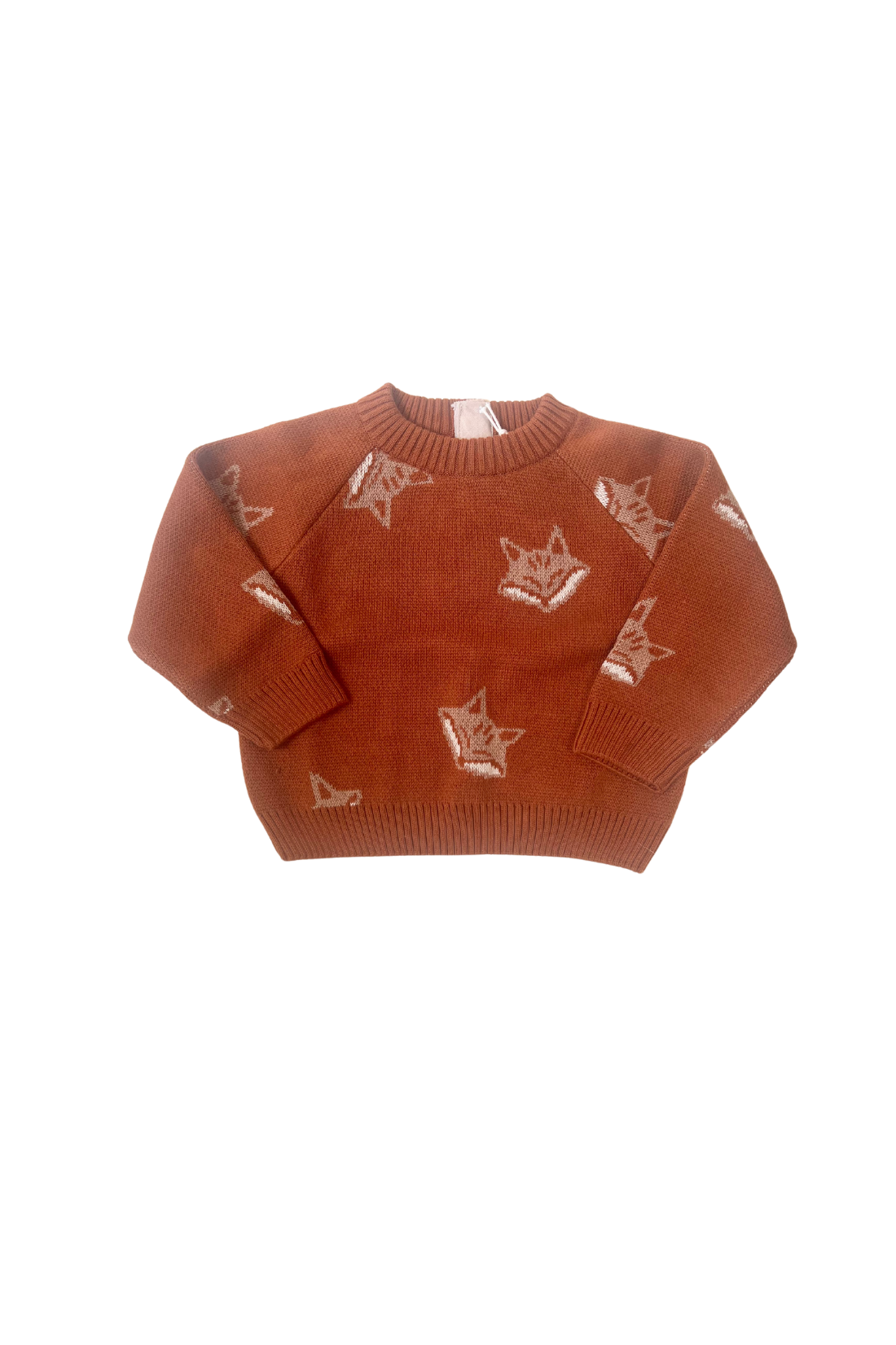 Organic Fox Knit Sweater in Mocha Bisque