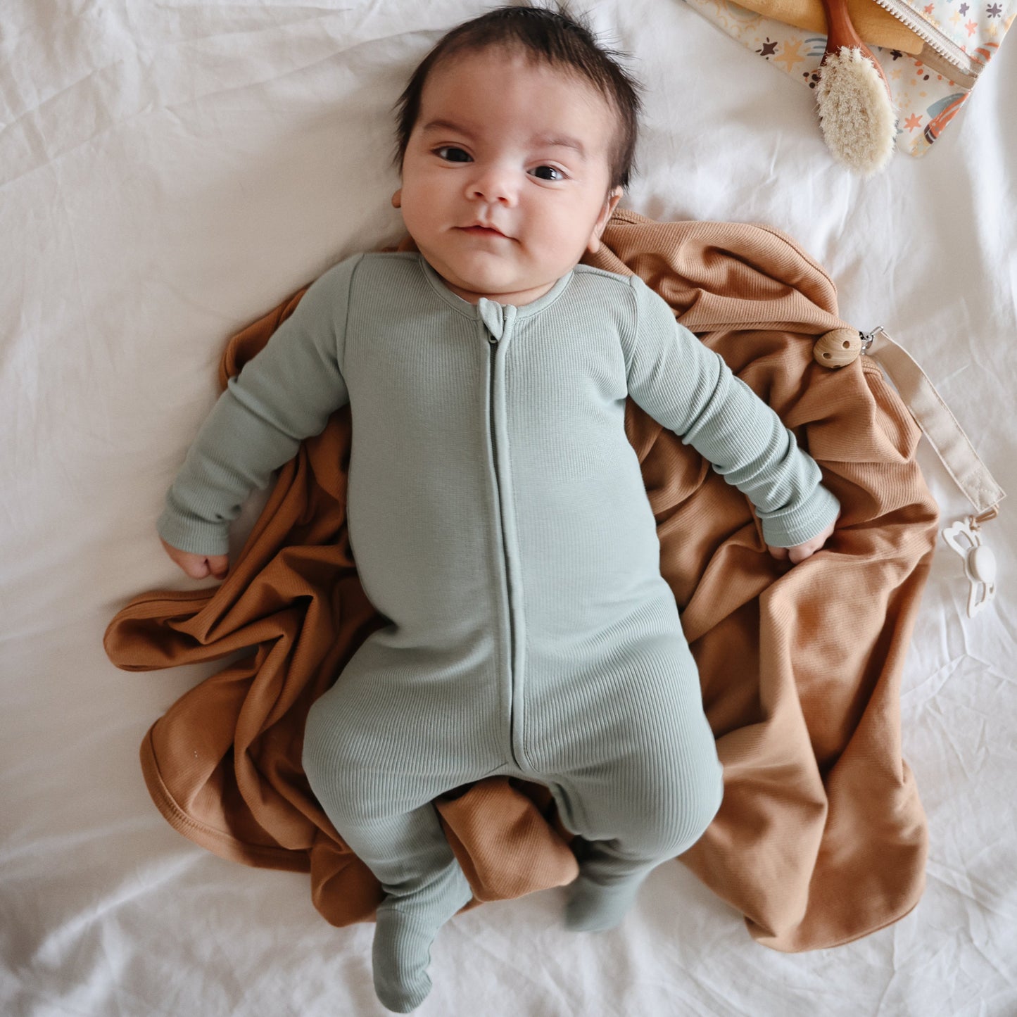 Linen Pacifier Clip 2-Pack