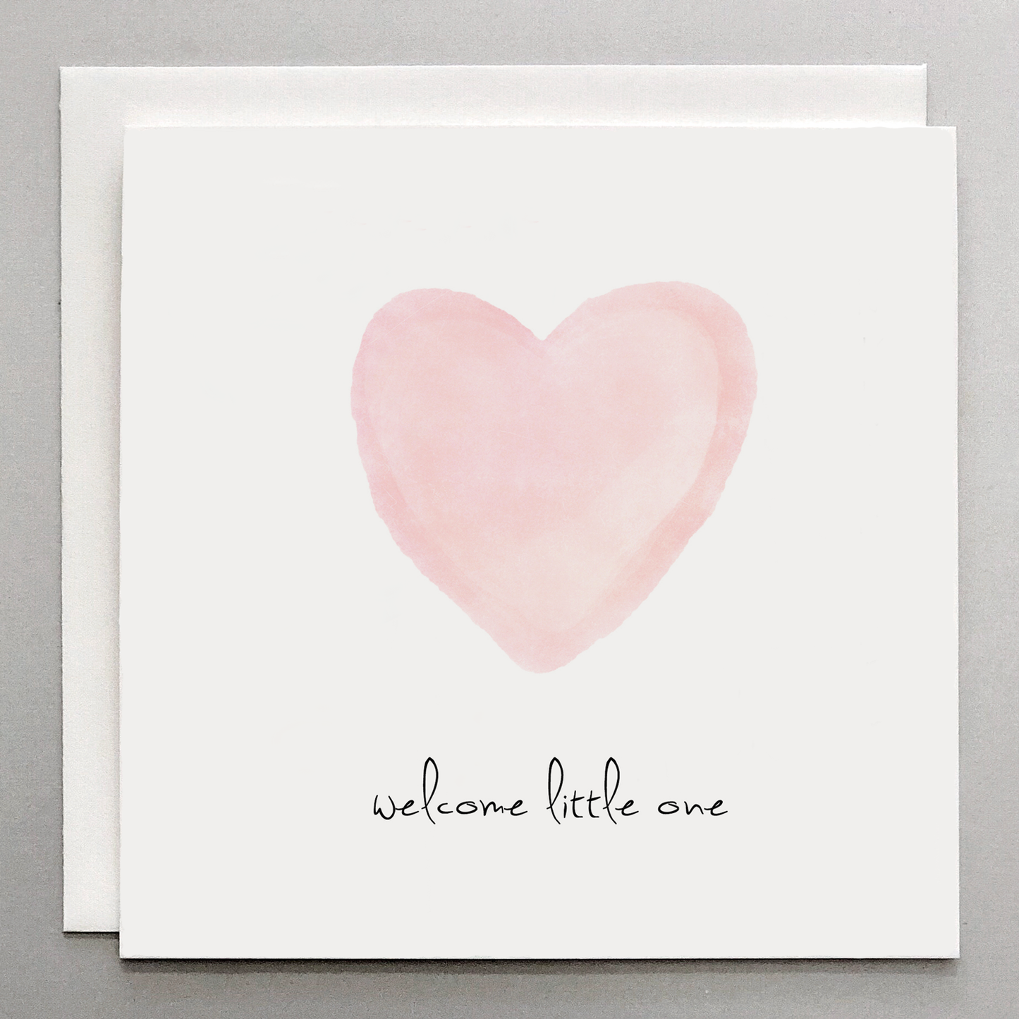 Welcome Little One Card (pink heart) - New Baby Girl Card