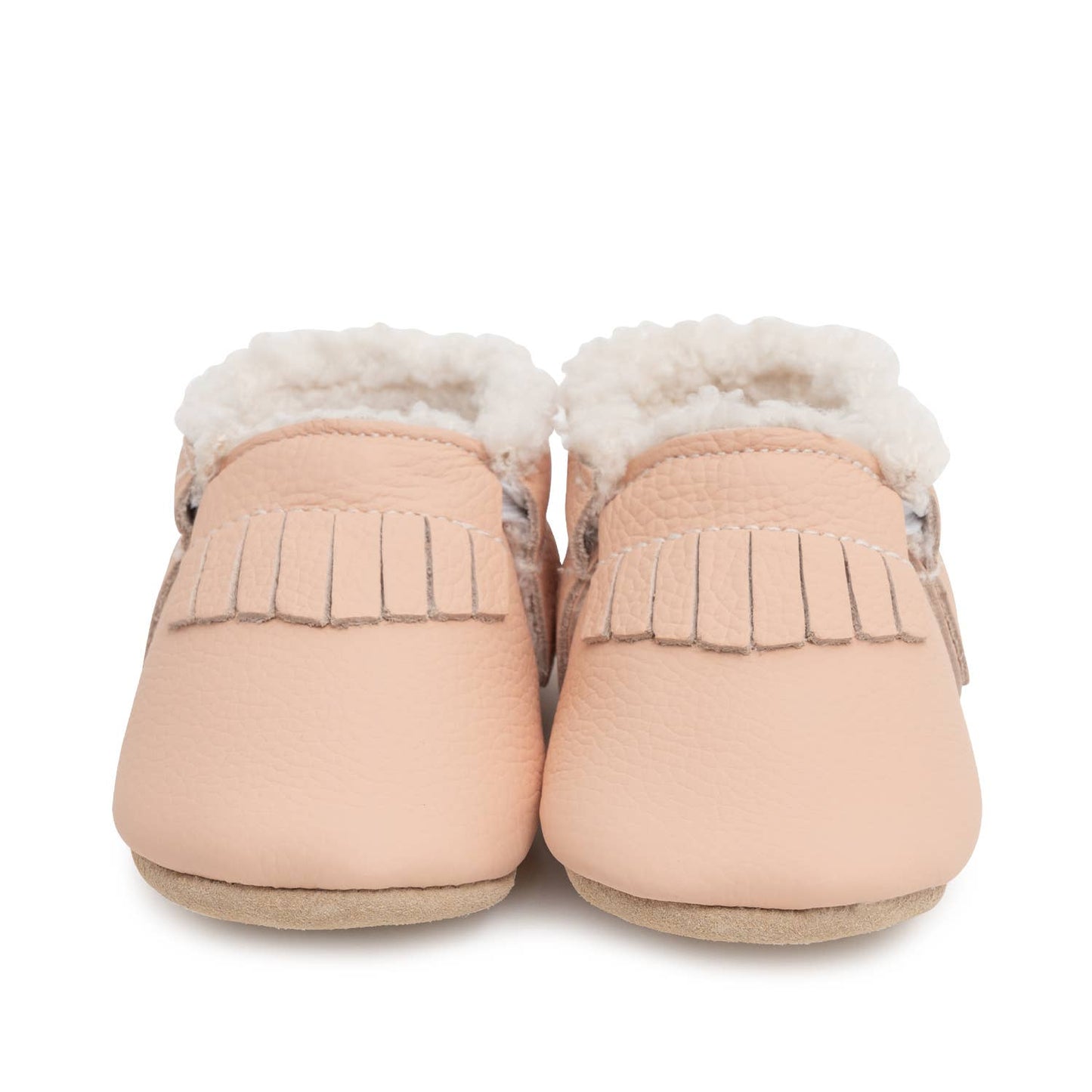 BA - Sherpa Baby Moccasins - Leather Baby Shoes (Desert Rose)