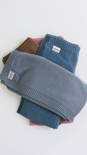 BA - Organic Knit Baby Blanket - Blue