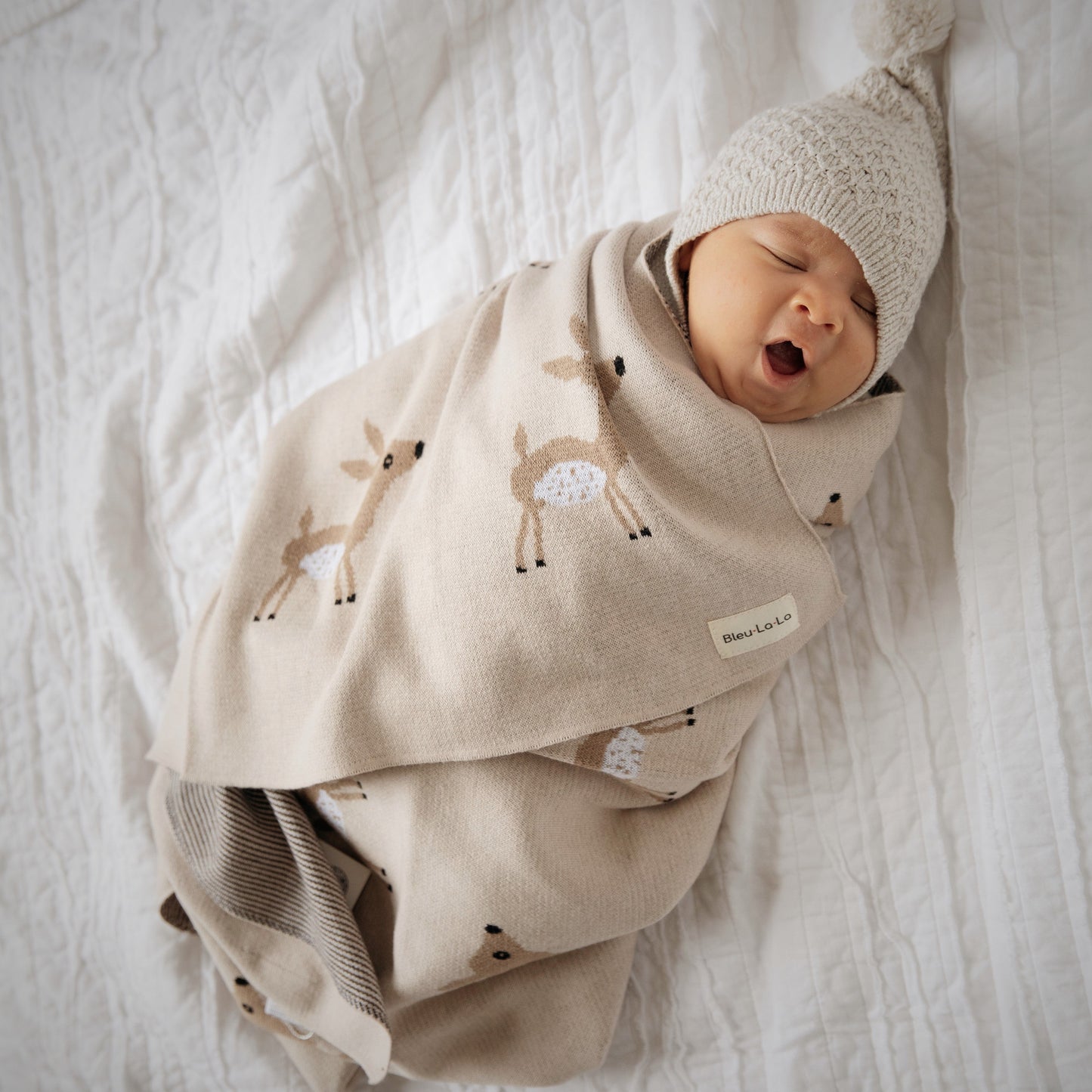 Whimsy Collection - Luxury 100% Cotton Knit Swaddle Baby Blanket