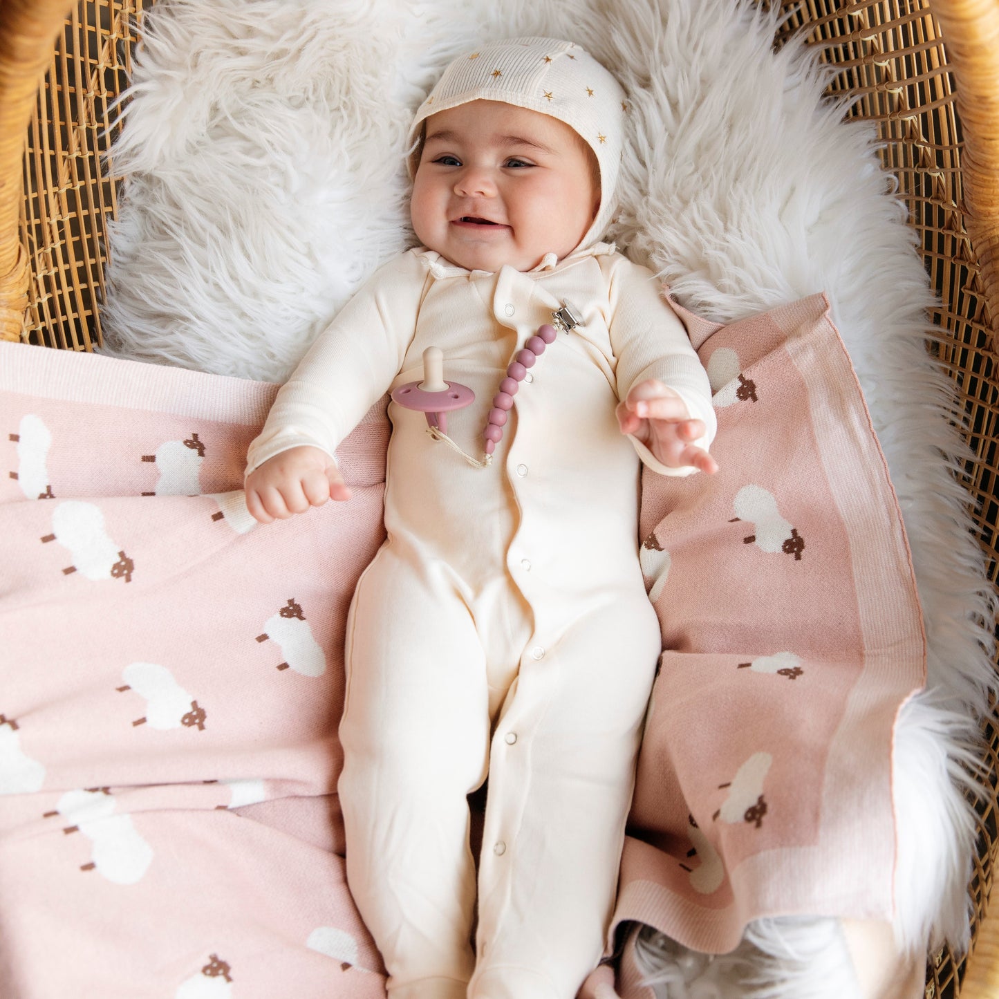 Whimsy Collection - Luxury 100% Cotton Knit Swaddle Baby Blanket