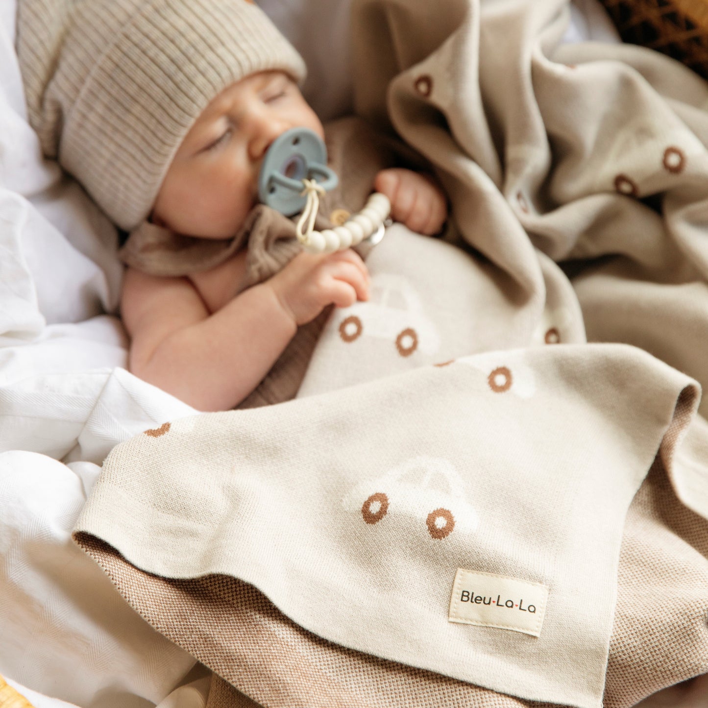 Whimsy Collection - Luxury 100% Cotton Knit Swaddle Baby Blanket