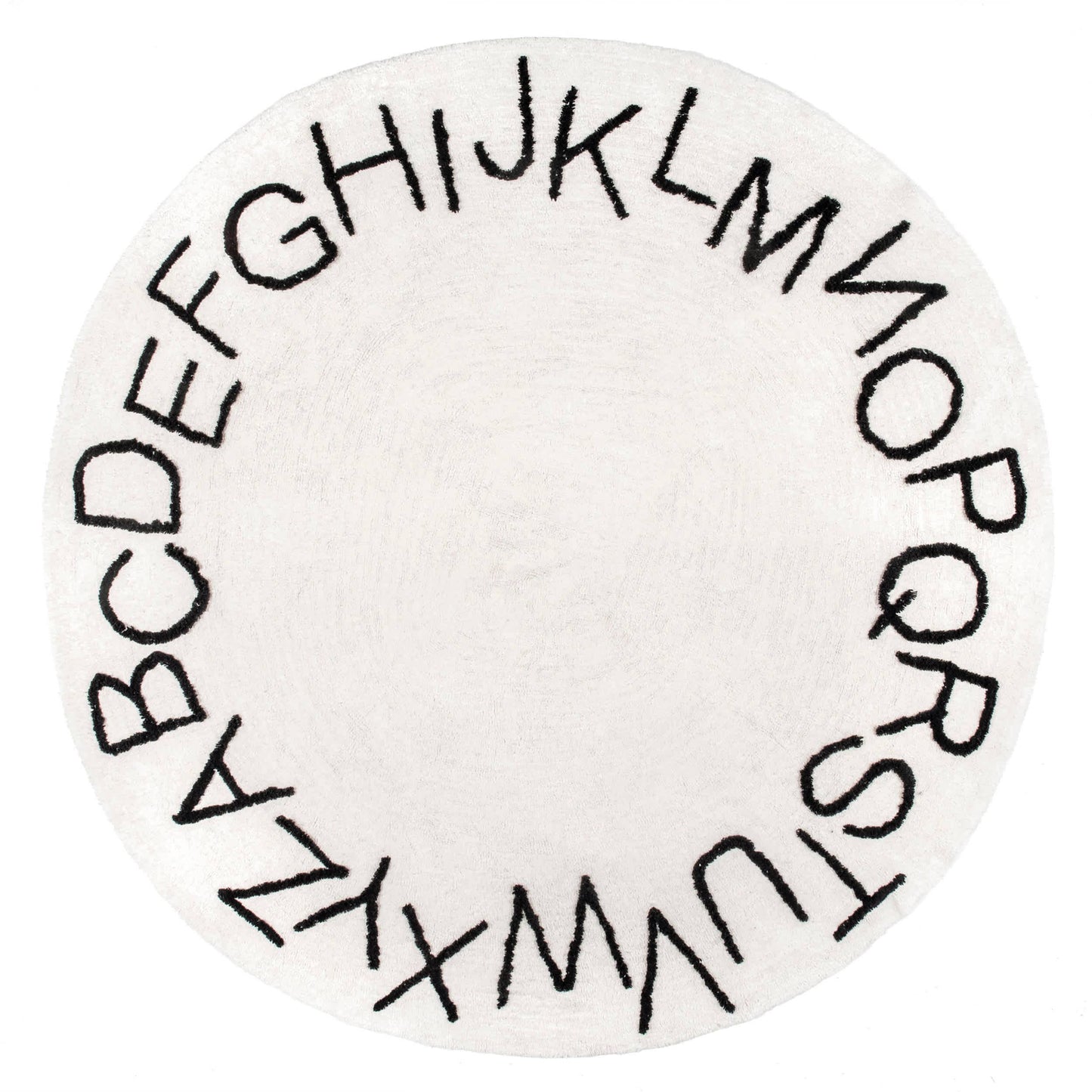 BA - Kids Washable Round Alphabet Area Rug