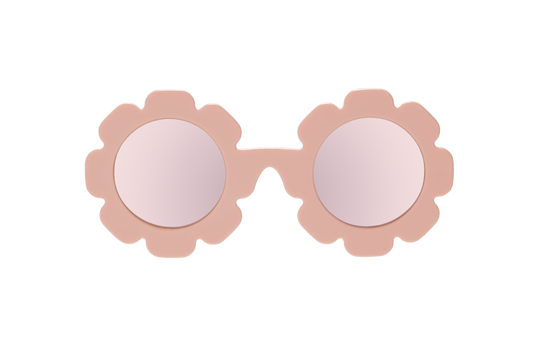 BA - Peach Keen Polarized Flower Sunglasses with Mirrored Lens