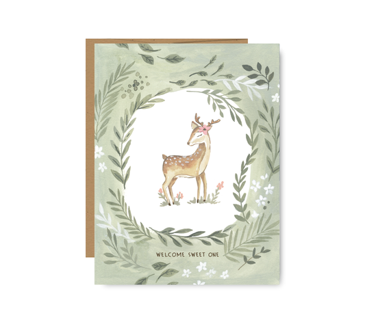 BA- Sweet Deer Baby Greeting Card