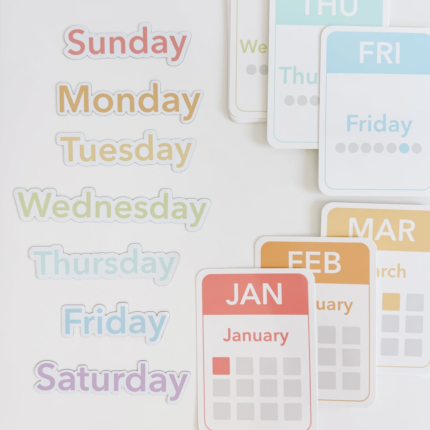 Calendar (Days, Months, Seasons) Flashcards and Magnets