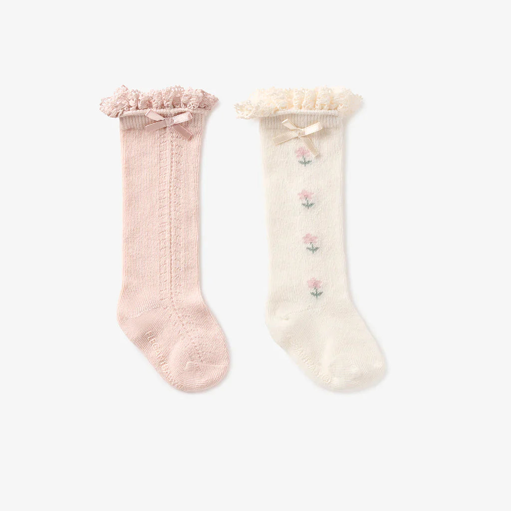 BA - Floral Knee High Non Slip Socks 2 pack