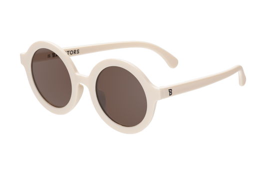 BA - Sweet Cream Euro Round Kids Sunglasses with Amber Lens