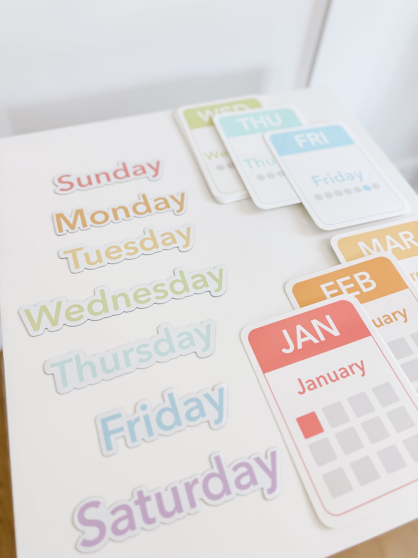 Calendar (Days, Months, Seasons) Flashcards and Magnets