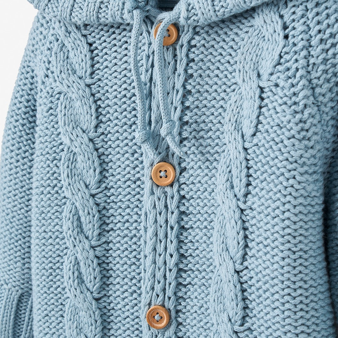 BA - Hooded Cardigan with Pom