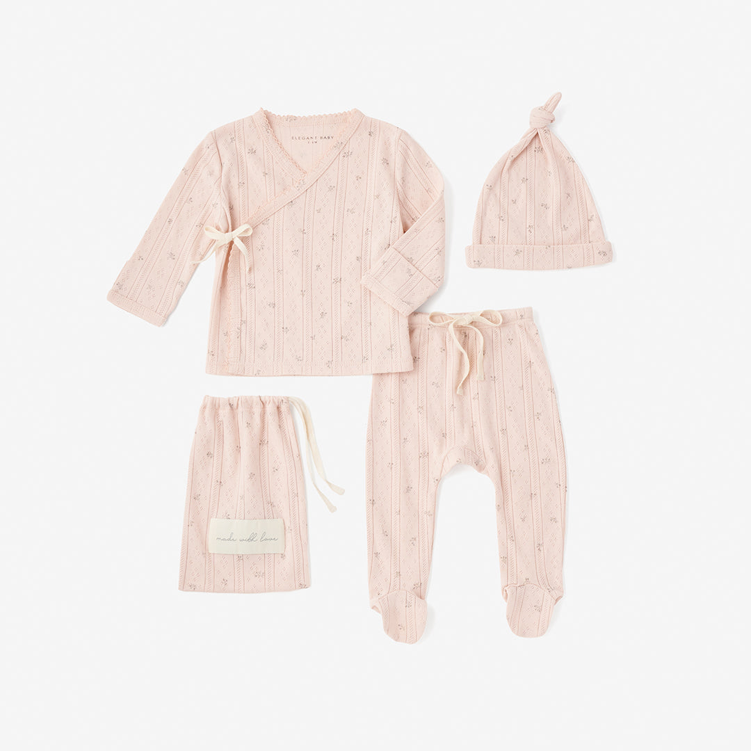 BA - ORGANIC COTTON POINTELLE LAYETTE 3 PC GIFT SET