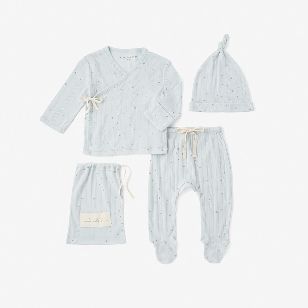 BA - ORGANIC COTTON POINTELLE LAYETTE 3 PC GIFT SET
