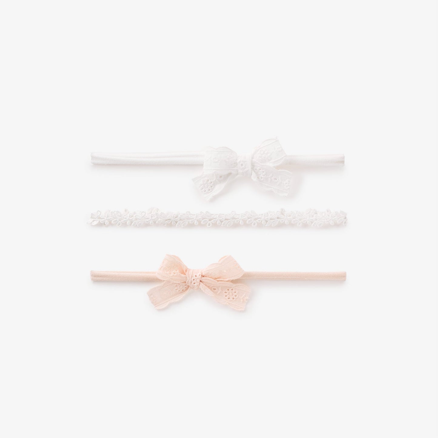 BA - Flower Lace Headband and Eyelet Lace Bow Set