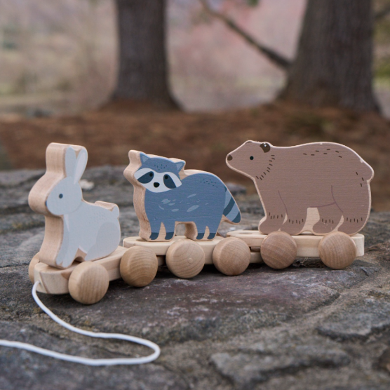BA - Wooden Forest Animal Pull Toy