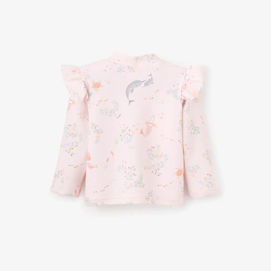 BA- PINK SEA MAGIC FLUTTER SLEEVE BABY RASH GUARD