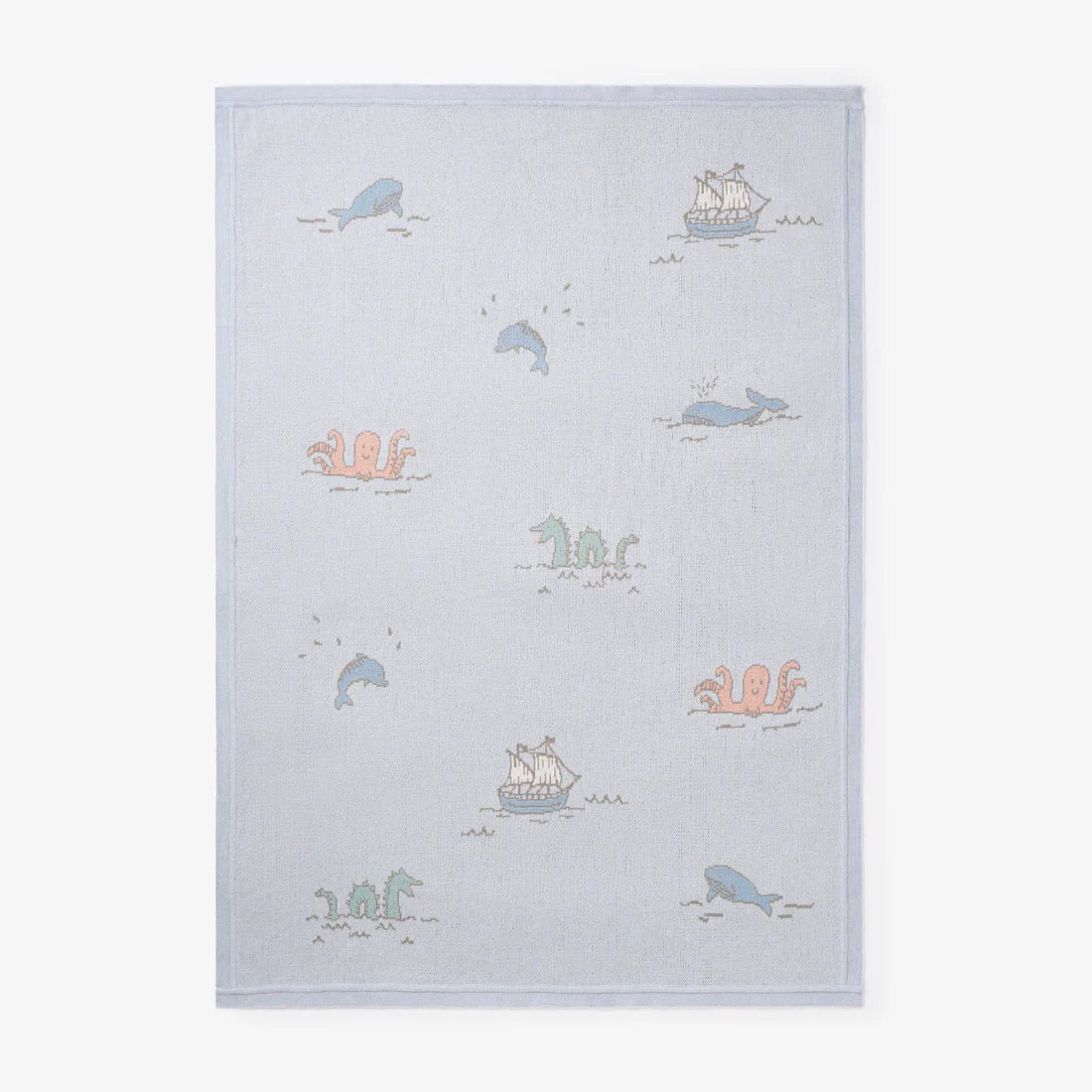 BA - SEA CREATURE COTTON KNIT BLANKET