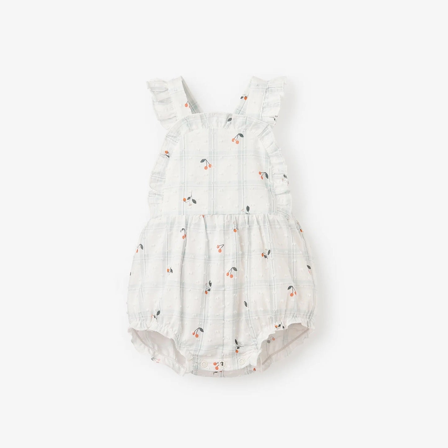BA - Strawberry Picnic Swiss Dot Bibbed Bubble