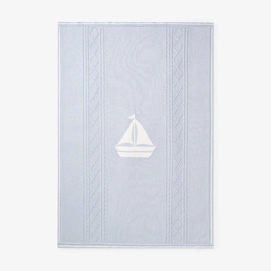 BA - Nautical Cotton Knit Cable Blanket