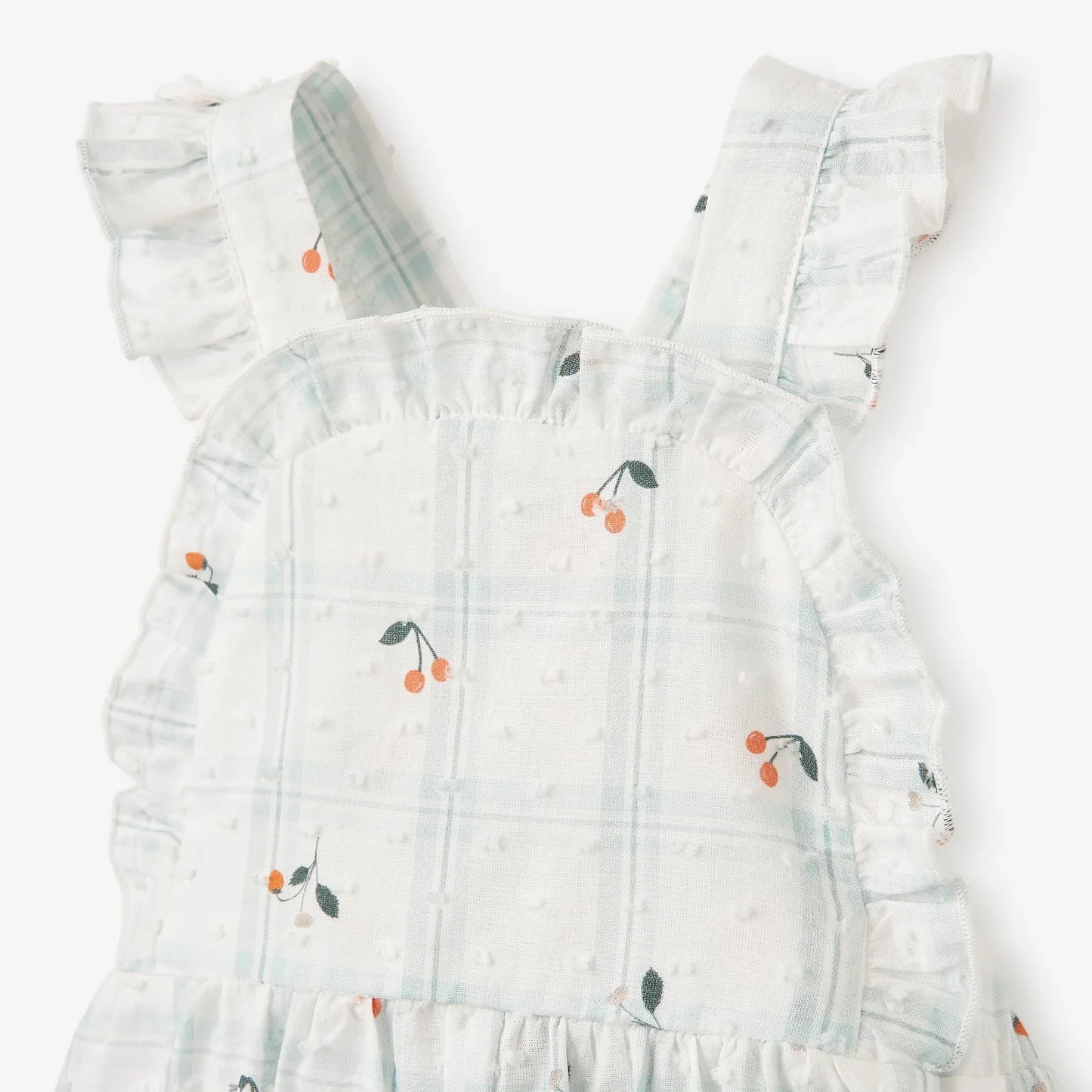 BA - Strawberry Picnic Swiss Dot Bibbed Bubble