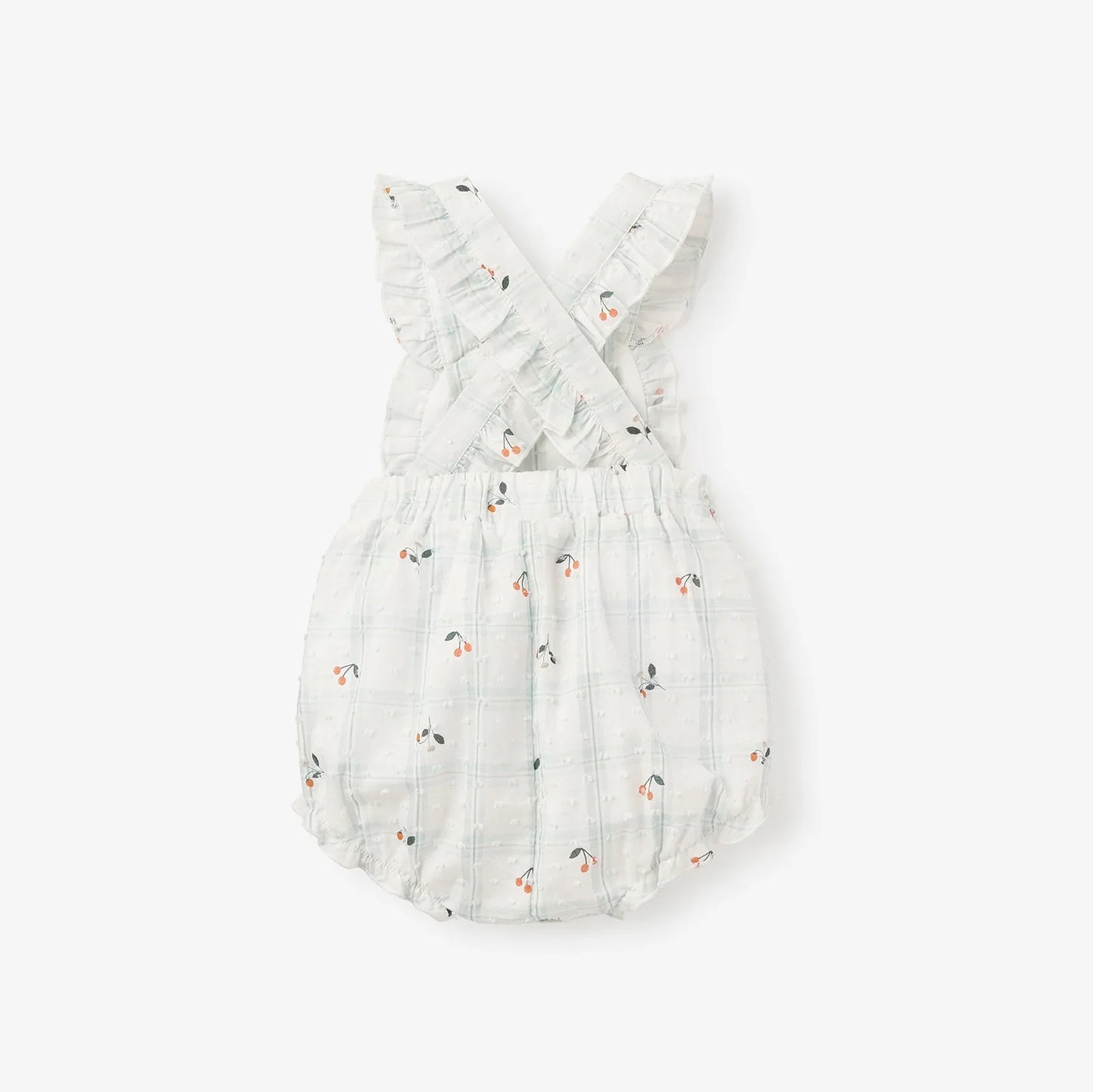BA - Strawberry Picnic Swiss Dot Bibbed Bubble