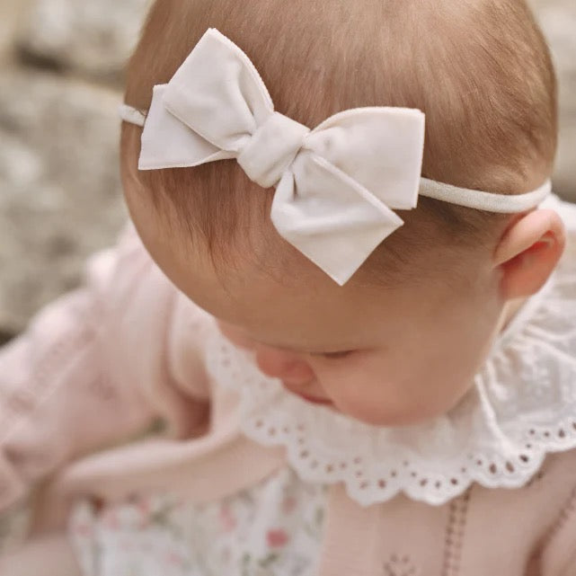 BA - Pink Velvet Bow Headband Set