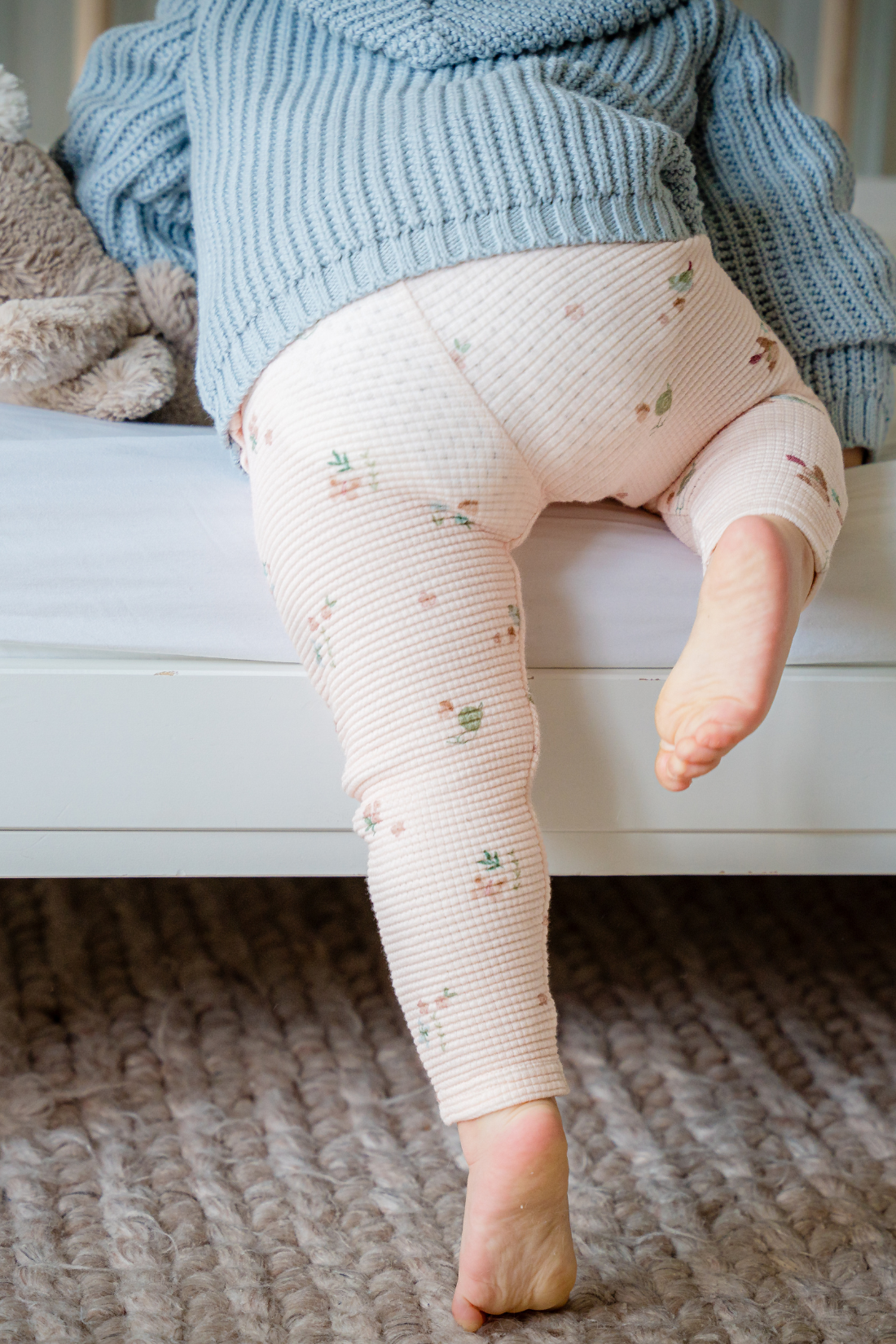 Organic Cotton Waffle Legging in Birds