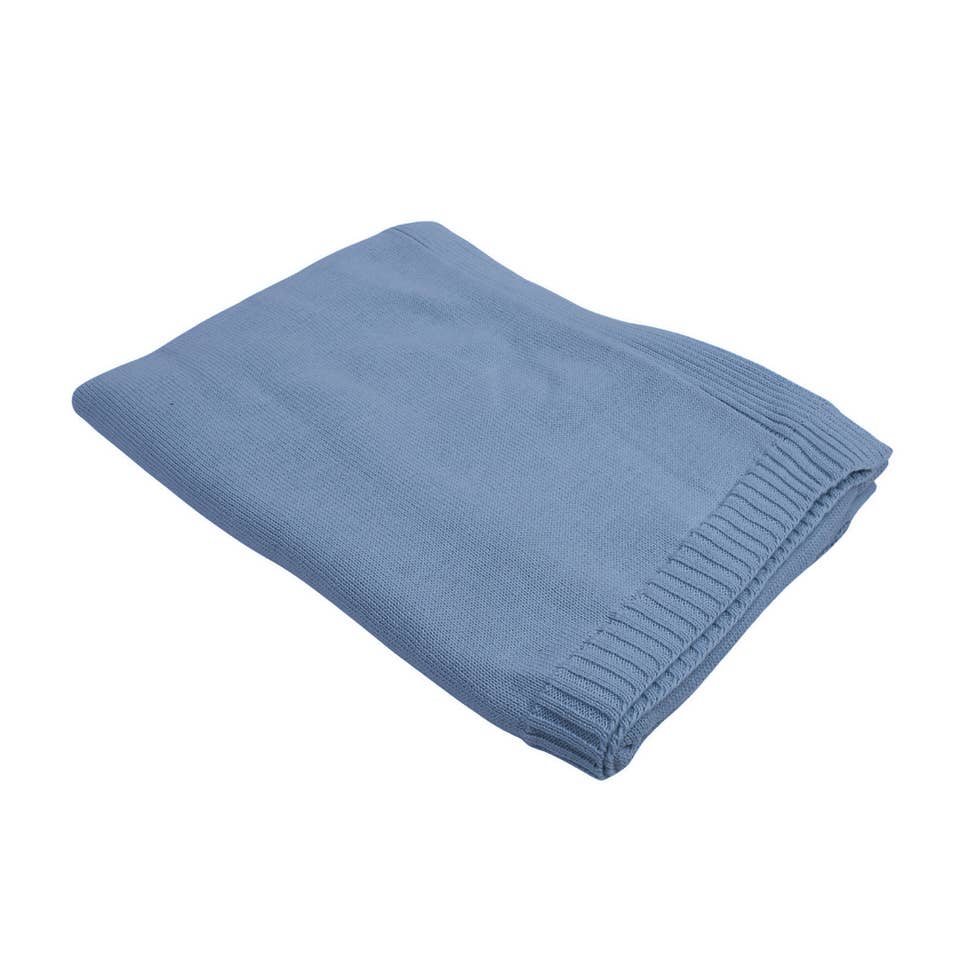 BA - Organic Knit Baby Blanket - Blue