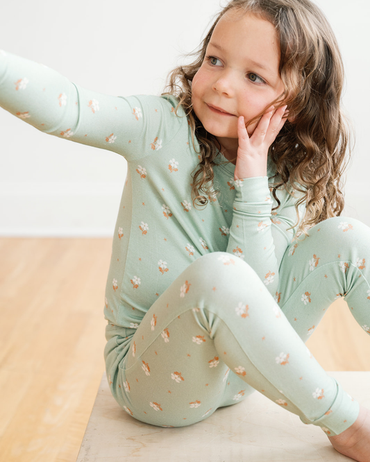 Modal Pajama Set in Seafoam Floral